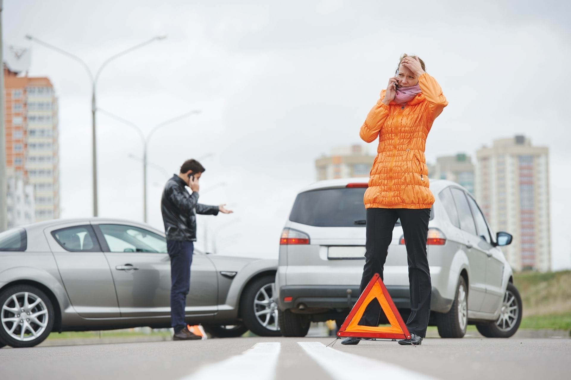 man and woman got into car accident